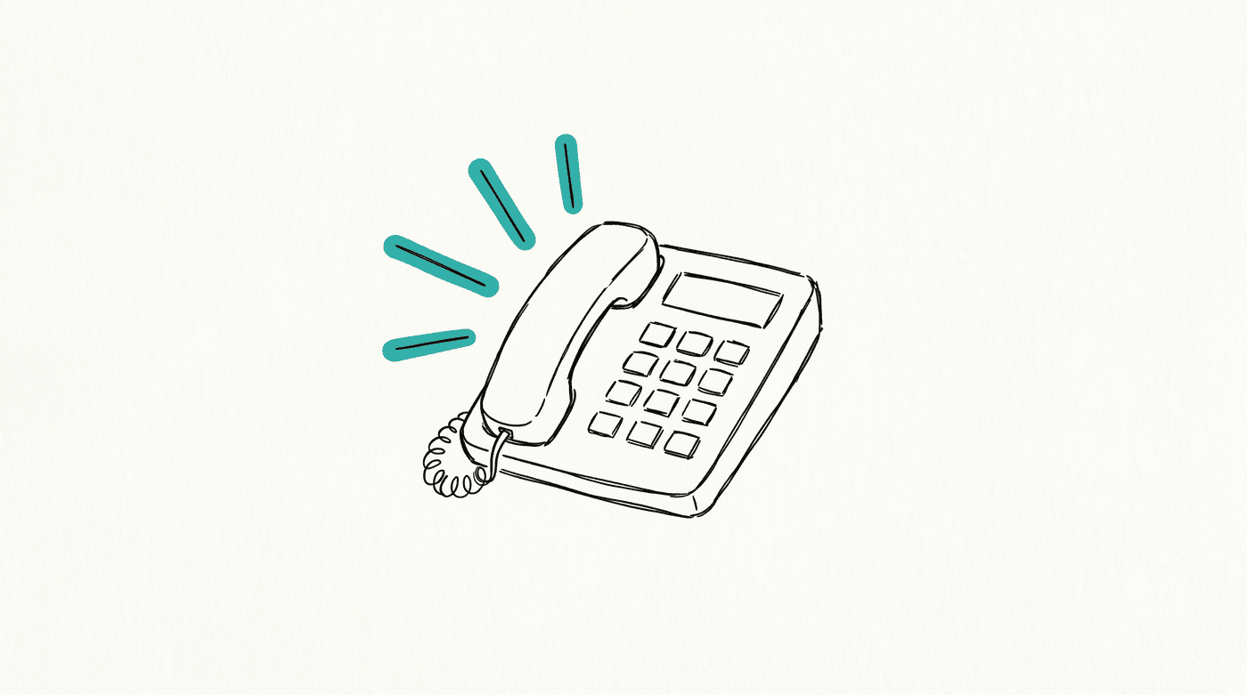 Boceto: un teléfono con ondas sonoras